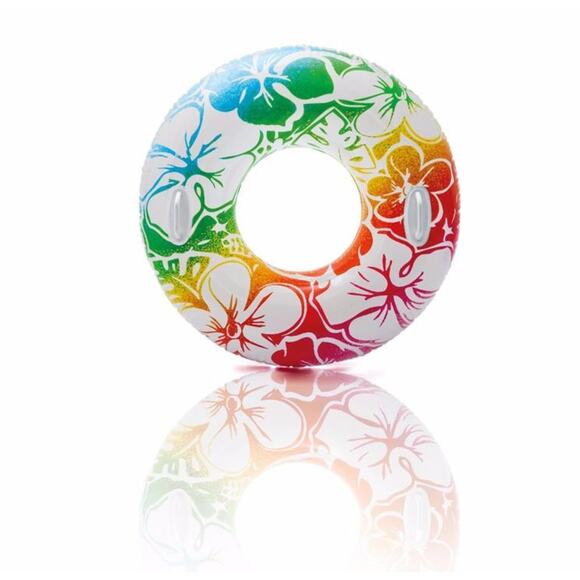 Intex 38" Multicolor Hawaiian Vibes Big Inflatable Swim Tube Pool Ring Float GUC - Picture 13 of 13